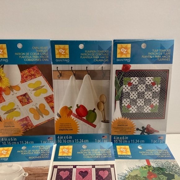 6 Simplicity EZ Quilting Template Stencils Fabric Paper Crafts Scrapbook - Picture 3 of 14